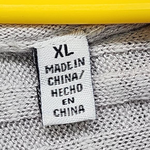 NEW Beatrix OST Sweater Womens XL Gray V-Neck Ribbed Pullover Asymmetric Tunic - Picture 8 of 13